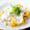 RAVIOLI AL BRASATO CON FONDUTA AL TALEGGIO E PORCINI